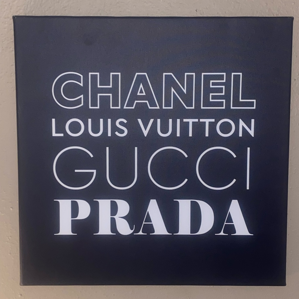 Luxury Brand Typography Wall Art in Black and White